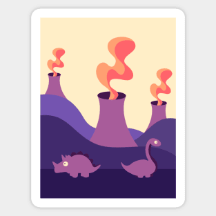 Dinos and Volcanos Sticker